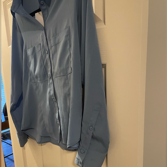 NWT Zara Crepe Pockets Button Down Shirt - Picture 6 of 9